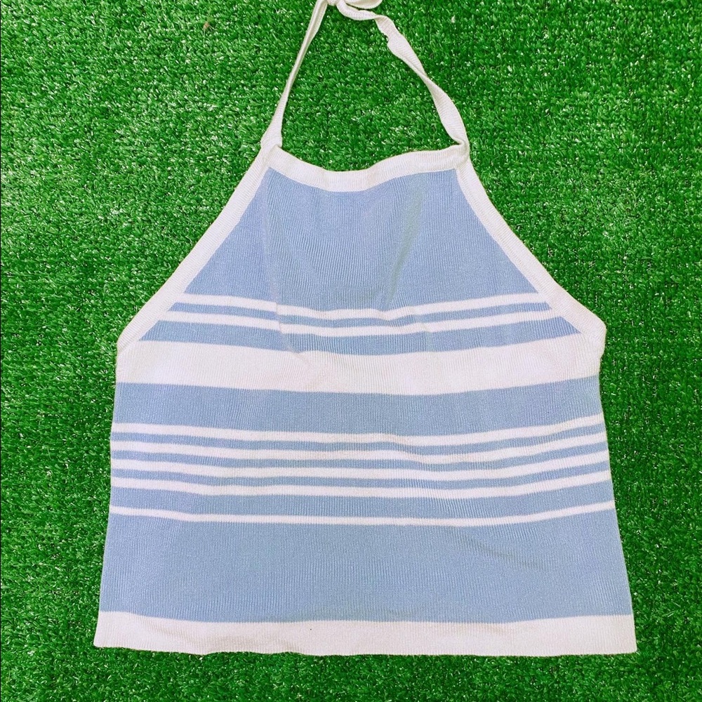 Blue halter top